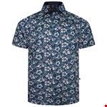 KAM Hibiscus Floral S/S Shirt - pacific